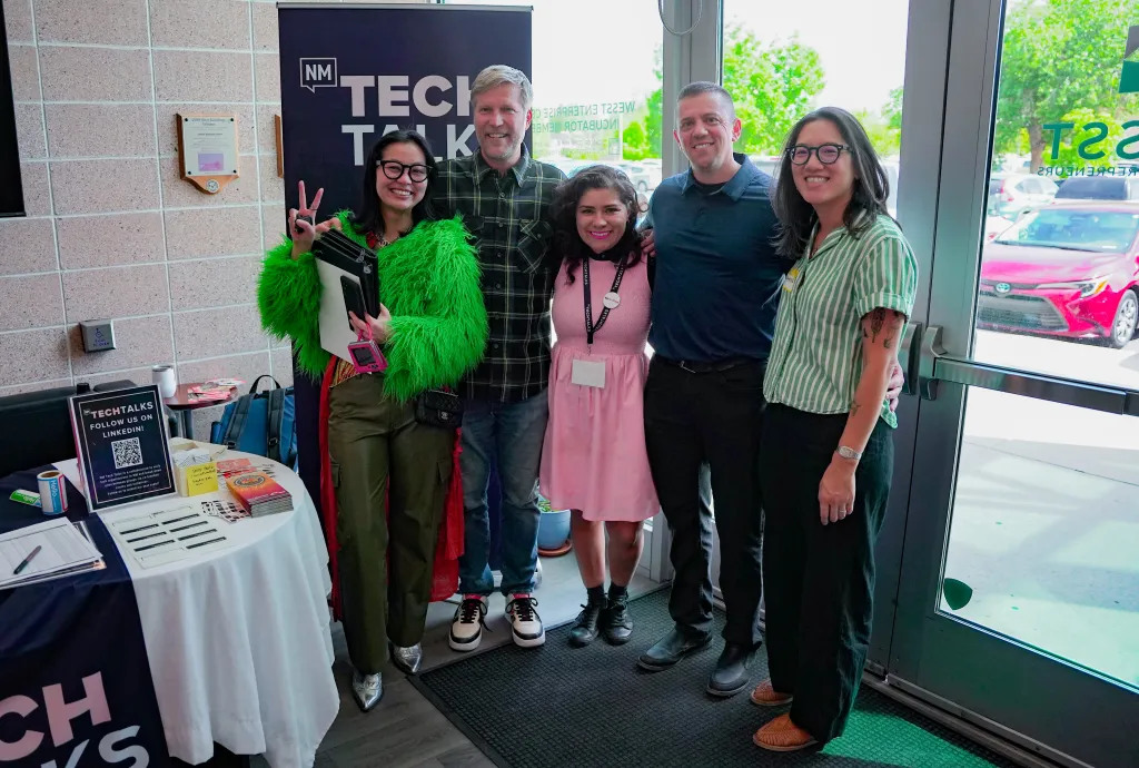 NM Tech Talks organizers and attendees posing together at Desert Dev Lab 2026